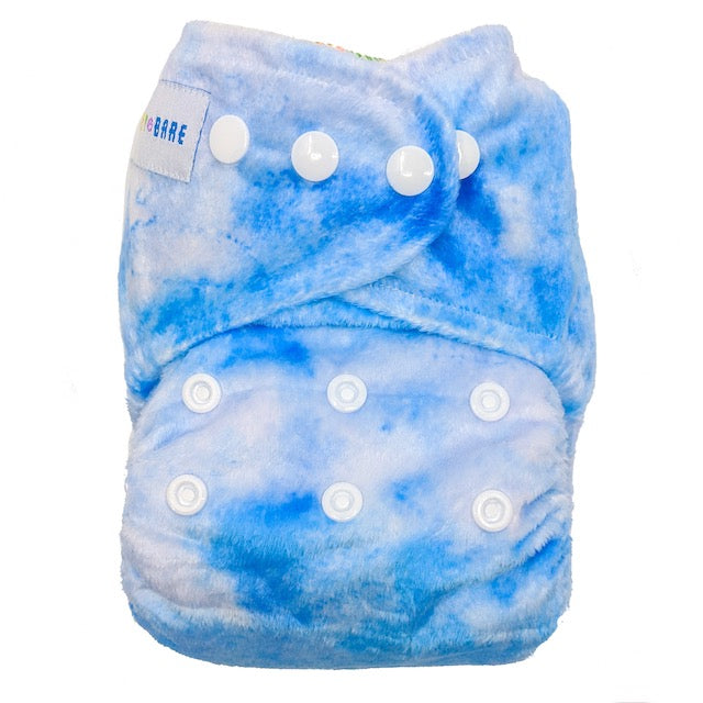 Cloth Nappy | Reusable Nappy | Blue Minky Nappy