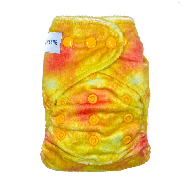 Cloth Nappy | Reusable Nappy | Yellow Minky Nappy