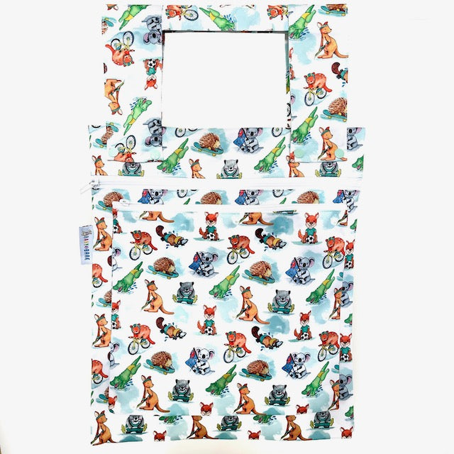 Double Wet Bag featuring Australian animals