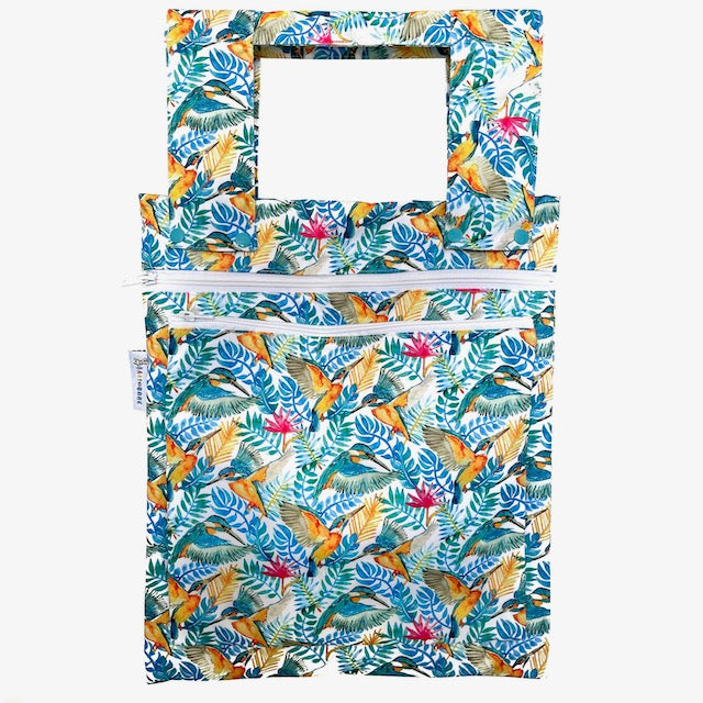 Double Wet Bag featuring kingfishers