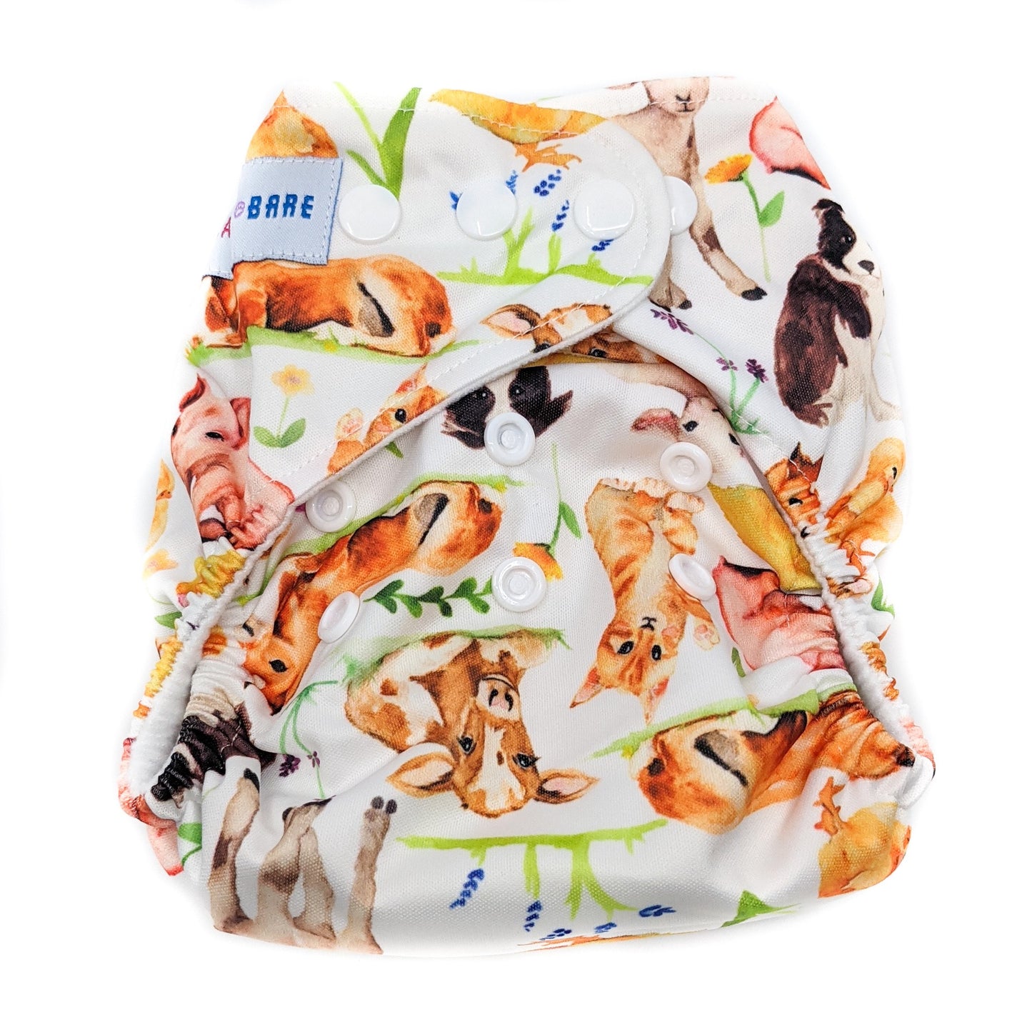 Cloth Nappy | Reusable Nappy | Farm Animals Print