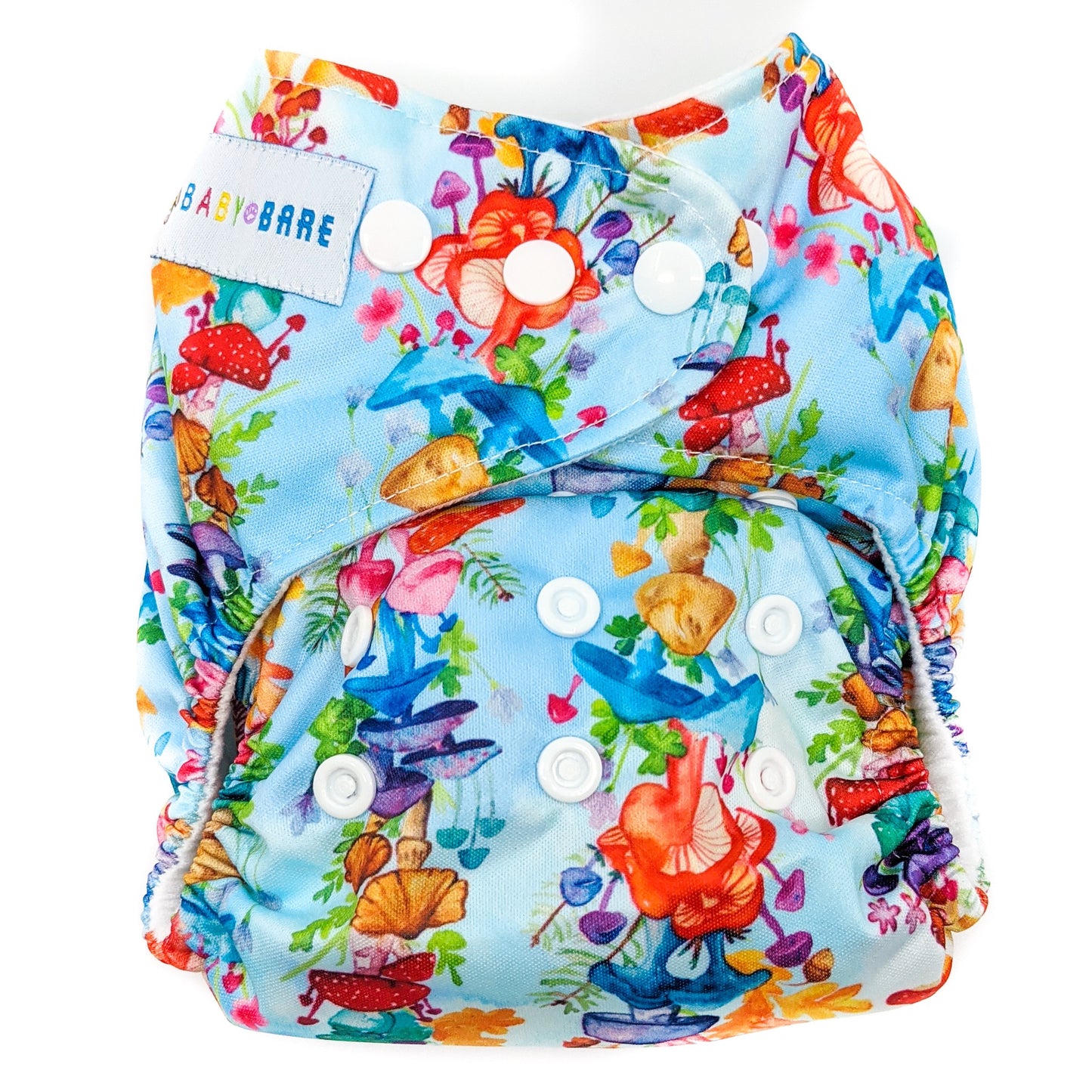 Cloth Nappy | Reusable Nappy | Colourful Mushrooms Print
