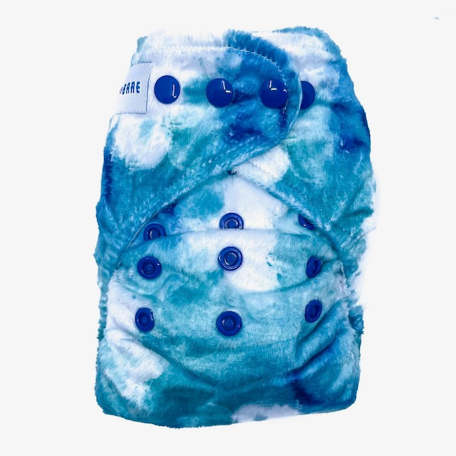 Cloth Nappy | Reusable Nappy | Blue Minky Nappy