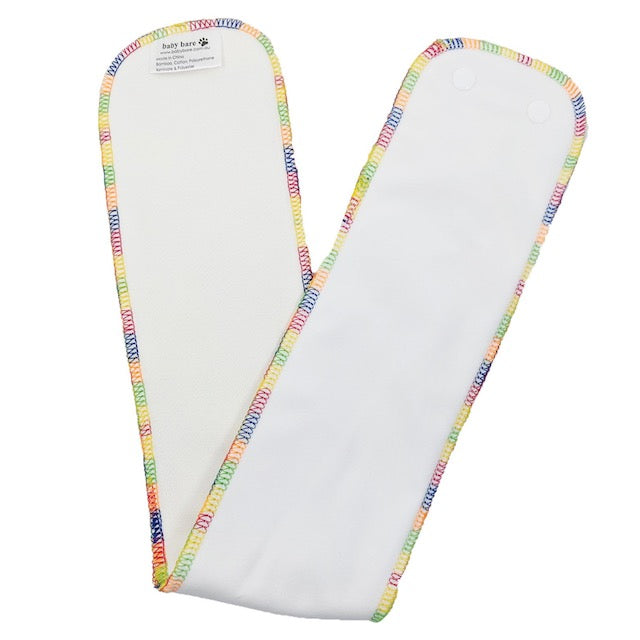 Cloth nappy snake insert for side snapping nappy