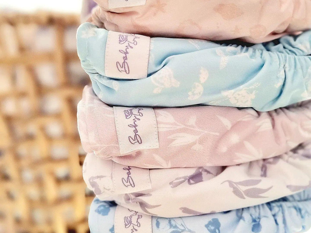 Stack of pastel cloth nappies