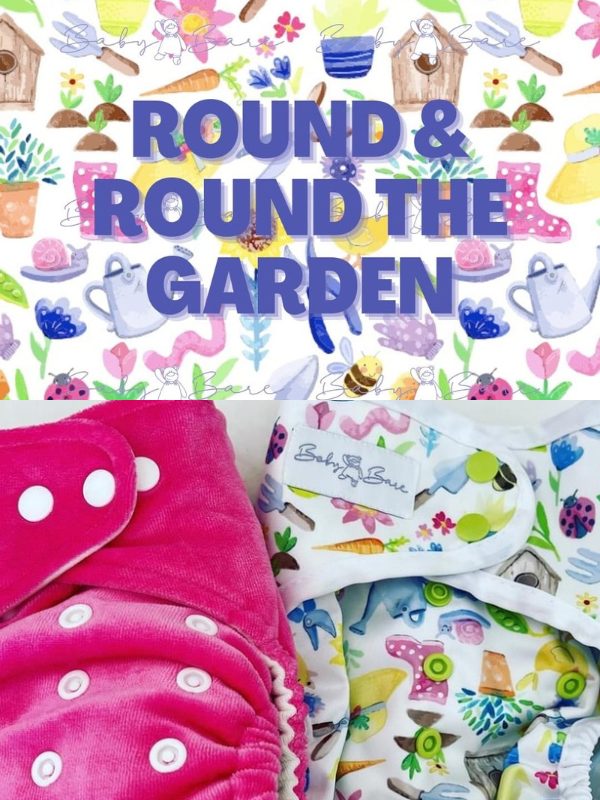 Cloth nappies with a garden print