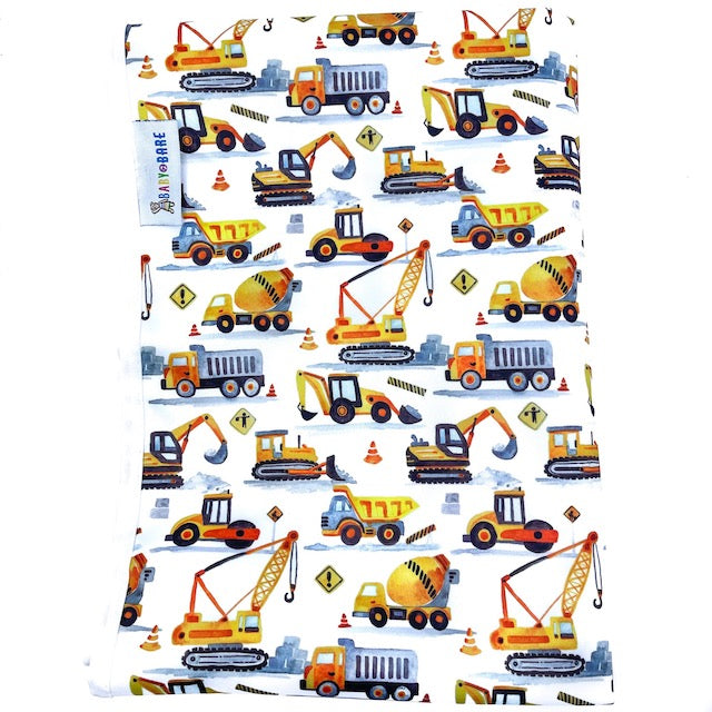 Baby Change Mat with a yellow Diggers print