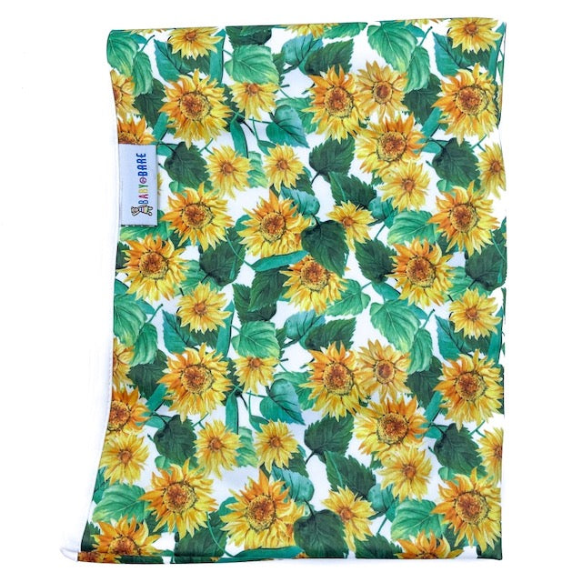 Baby Change Mat with a yellow Sunflower print