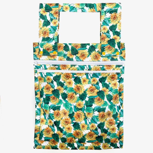Double Wet Bag featuring sunflowers