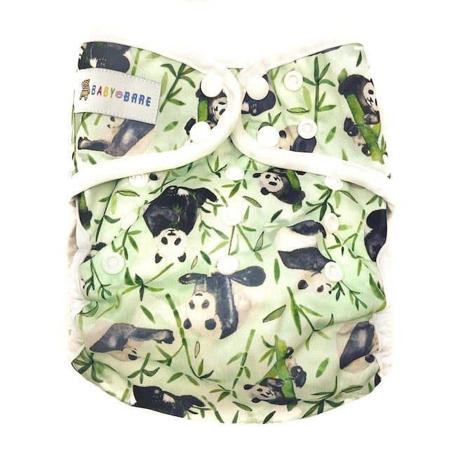 Cloth Nappy Wrap Cover in a baby panda print