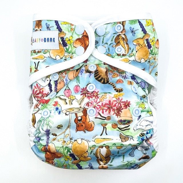 Cloth Nappy Wrap Cover in a Cottage Garden print