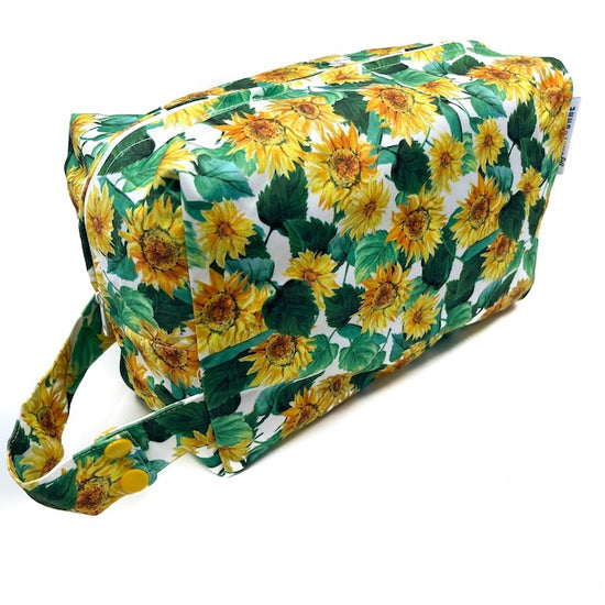 Pod Wet Bag for nappies featuring a Sunflowers Print