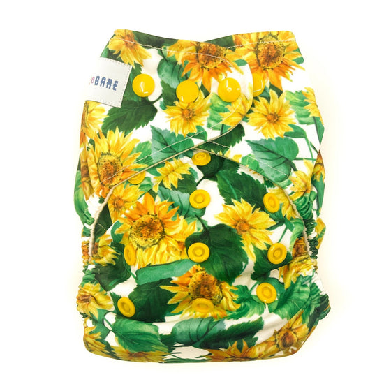 Cloth Nappy | Reusable Nappy | Sunflowers Print