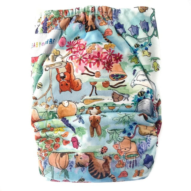 Teddy Side Snapping Nappy featuring a Cottage Garden Print
