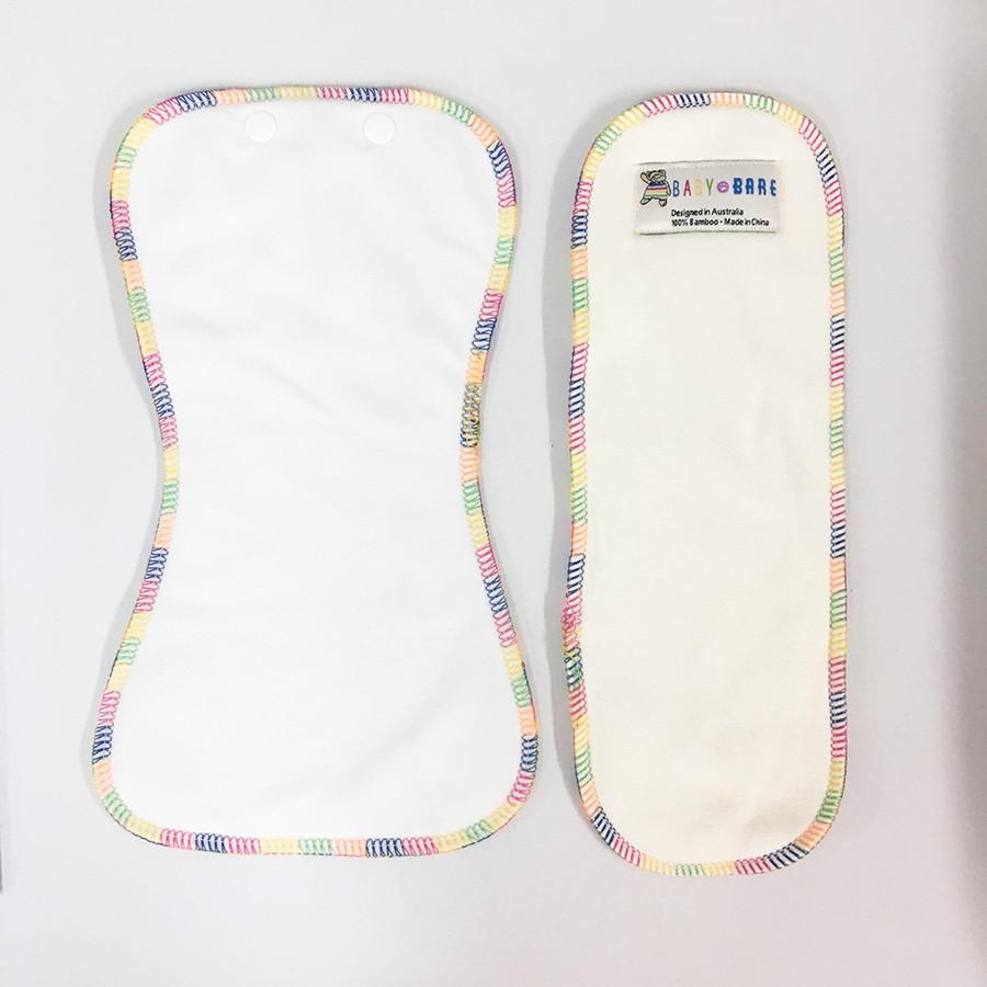 Two Baby Bare cloth nappy inserts - an hourglass and a rectangle